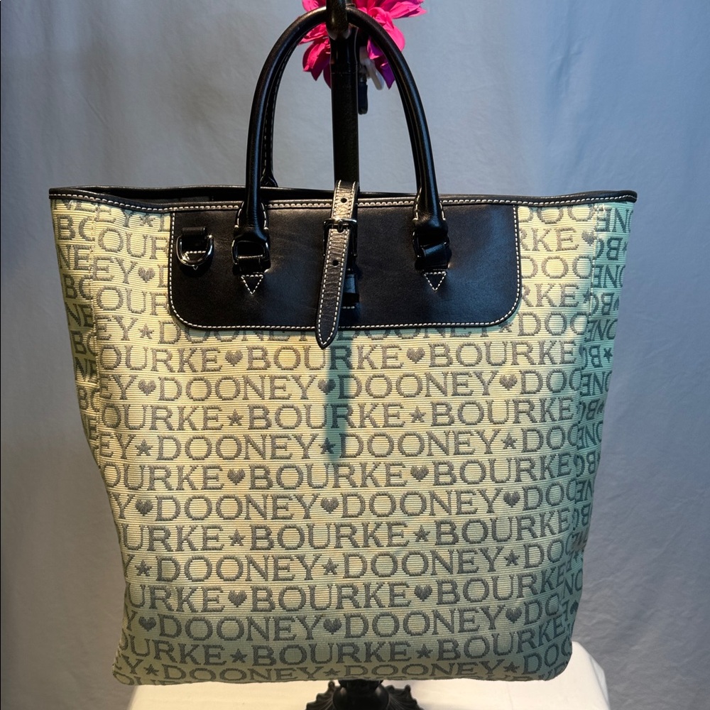 Dooney & Bourke Logo Print Tote with Black Accents